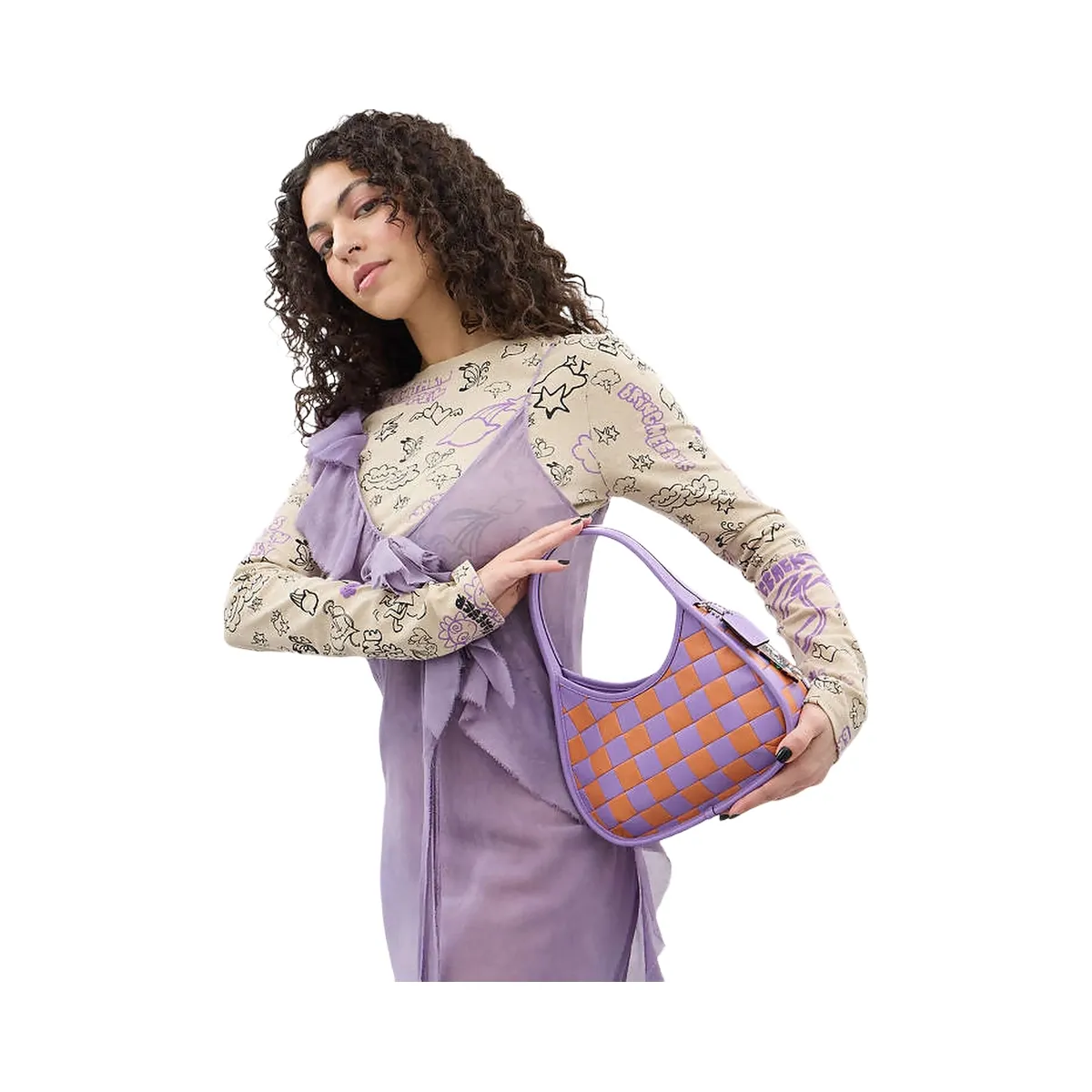 Coach Ergo Bag In Checkerboard Upcrafted Leather Iris-Faded Orange