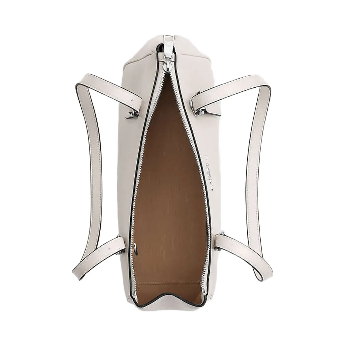 Coach Asher Shoulder Bag Glazed Leather-Silver-Chalk