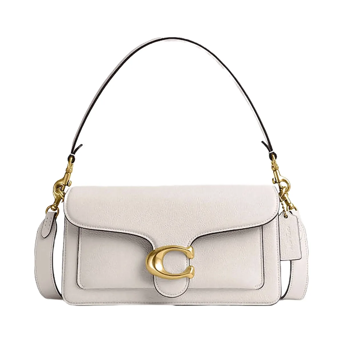 Coach Tabby Shoulder Bag 26 Polished Pebble Leather-Brass-Chalk