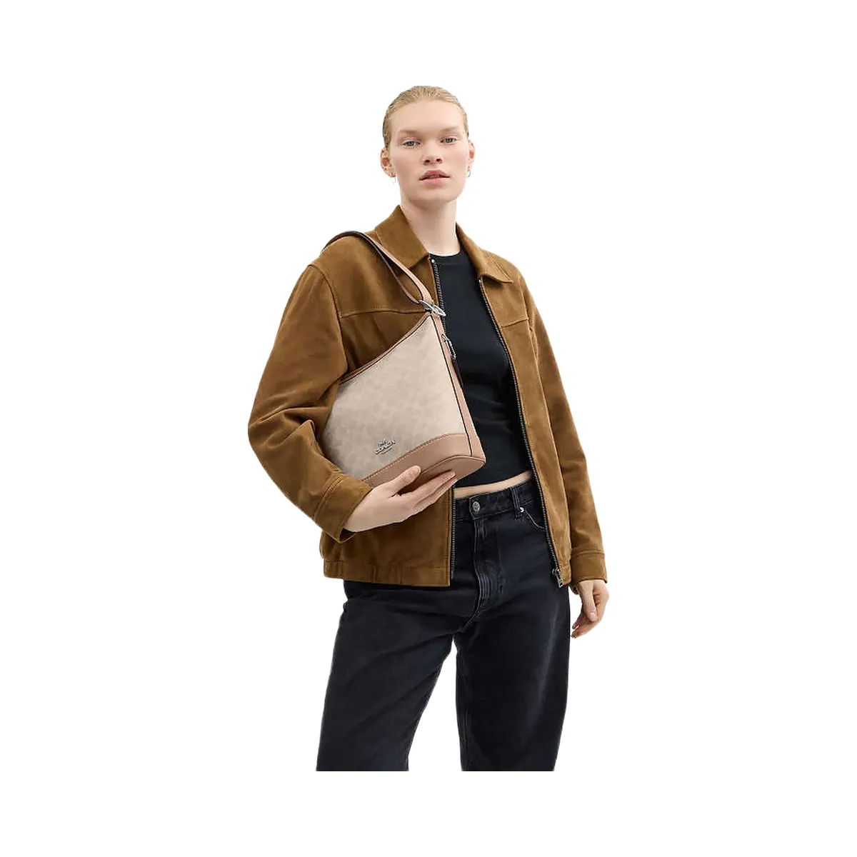 Coach Jude Duffle Bag In Signature Canvas Signature Canvas-Silver-Sand-Taupe