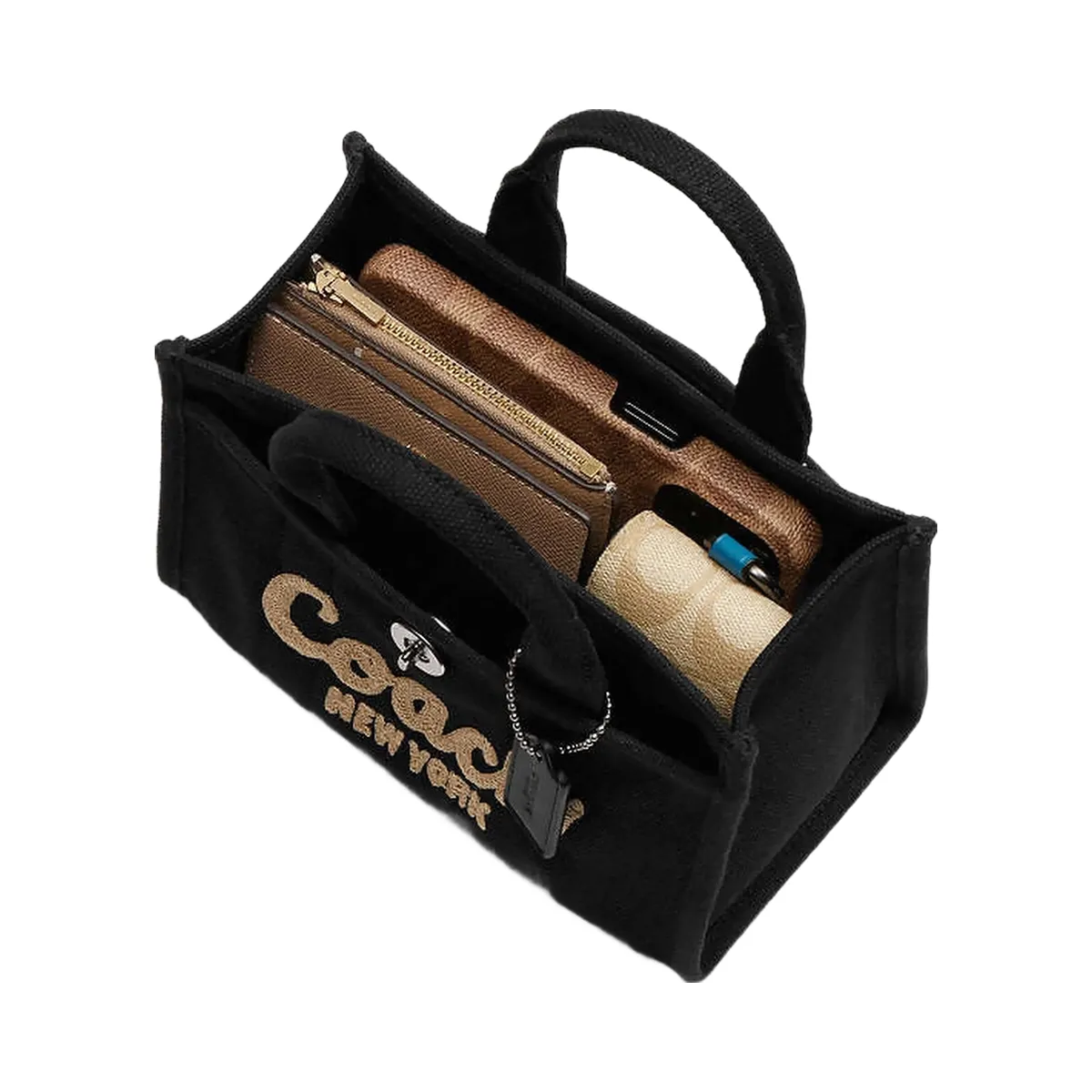 Coach Cargo Tote Bag 20 Canvas-Silver-Black