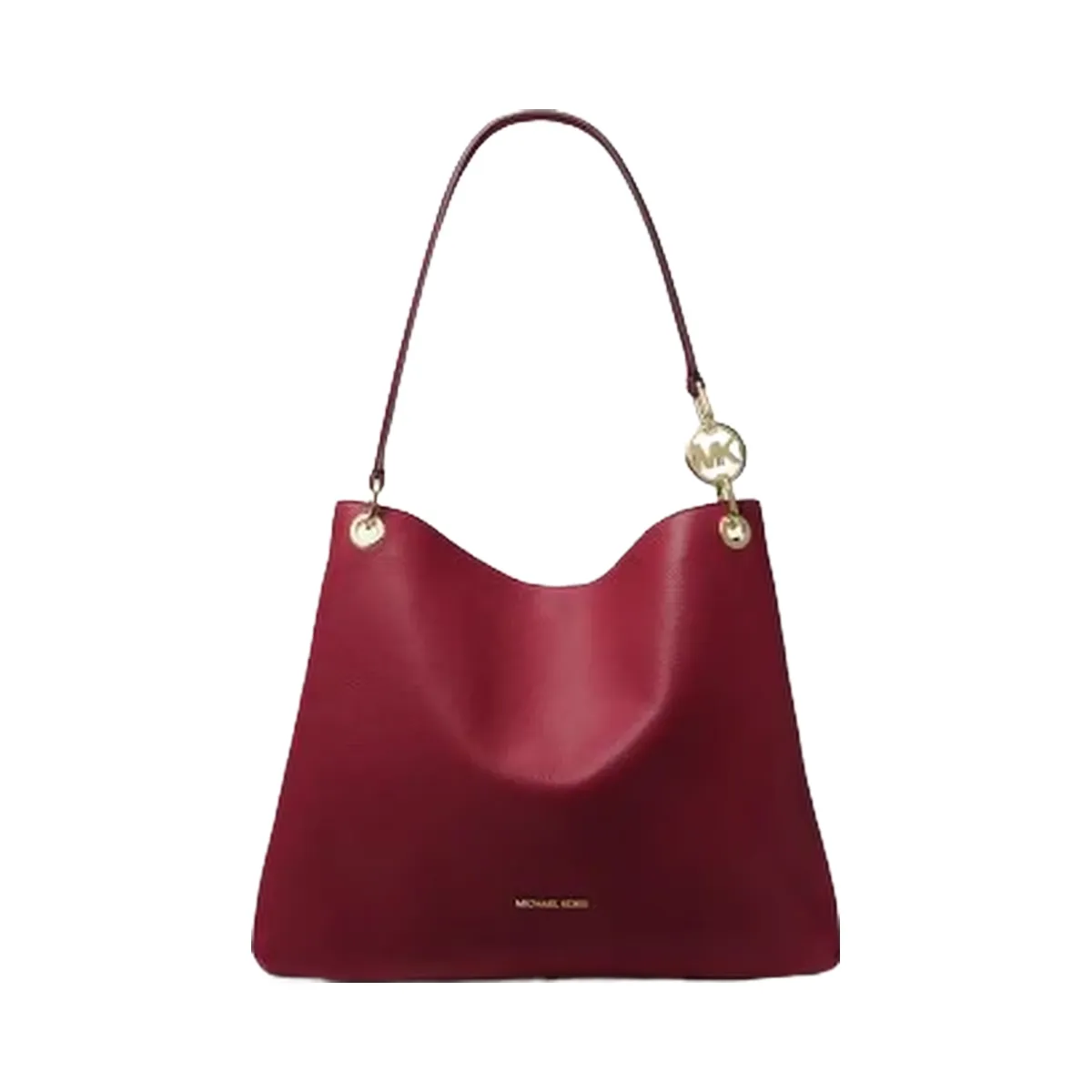 Michael Kors Christina Large Pebbled Leather Shoulder Bag Cherry