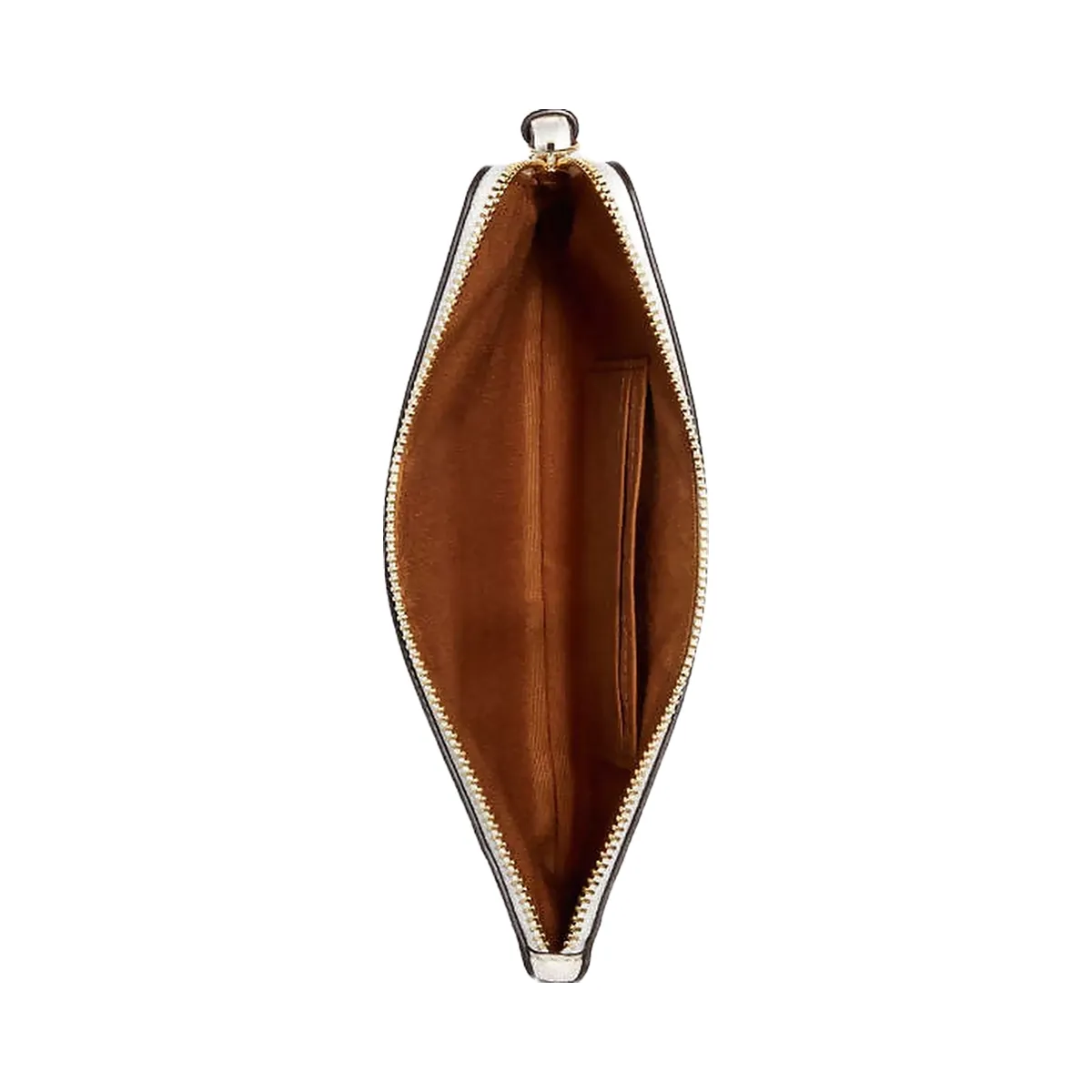 Coach Large Corner Zip Wristlet Crossgrain Leather-Gold-Chalk