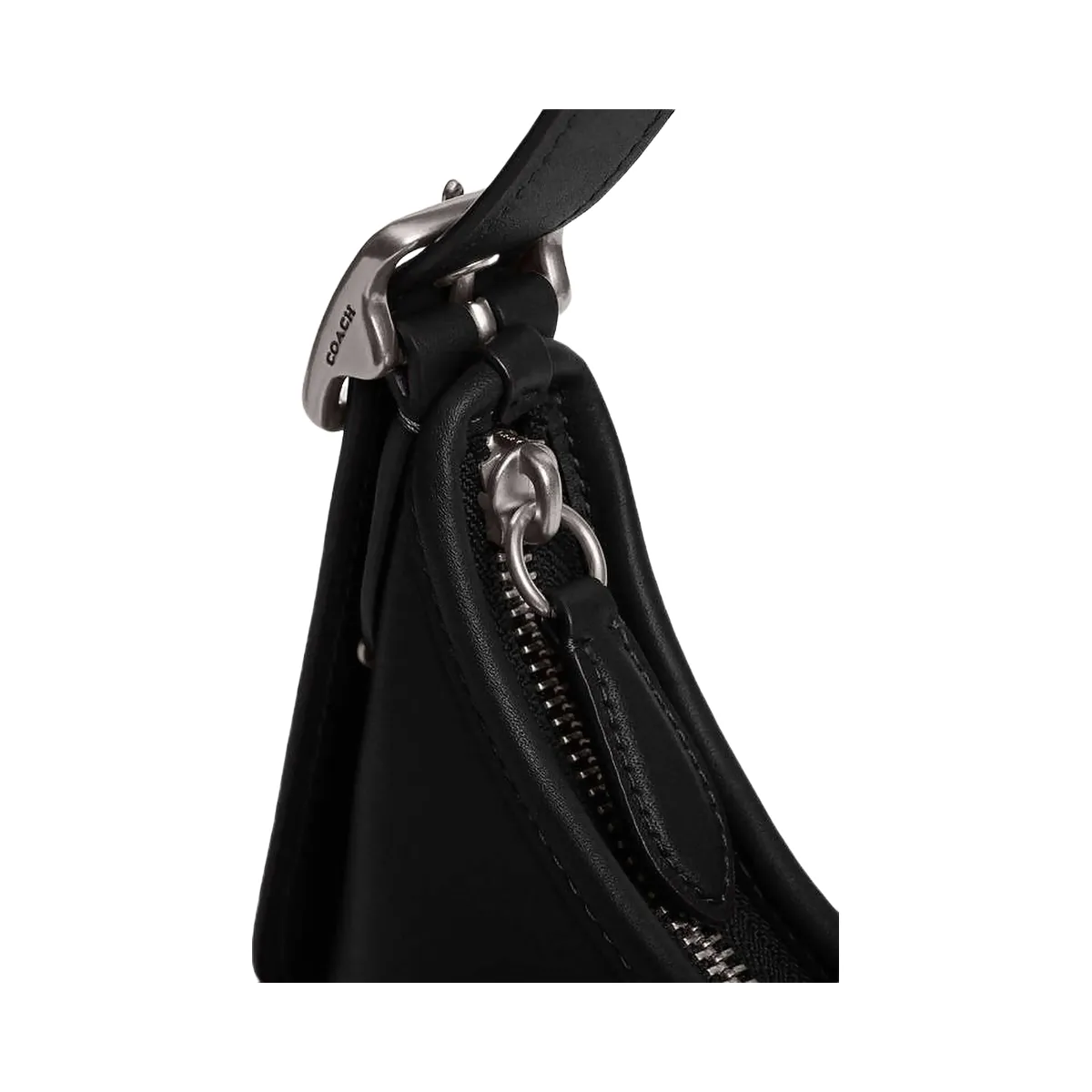 Coach Hamptons Hobo Bag Glovetan Leather-Silver-Black