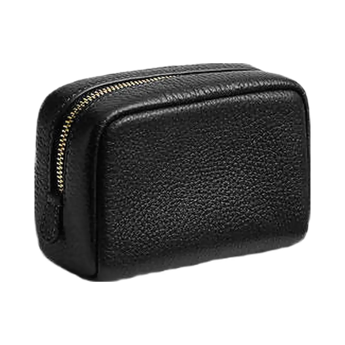Coach Pouch Wristlet Pebbled Leather-Gold-Black