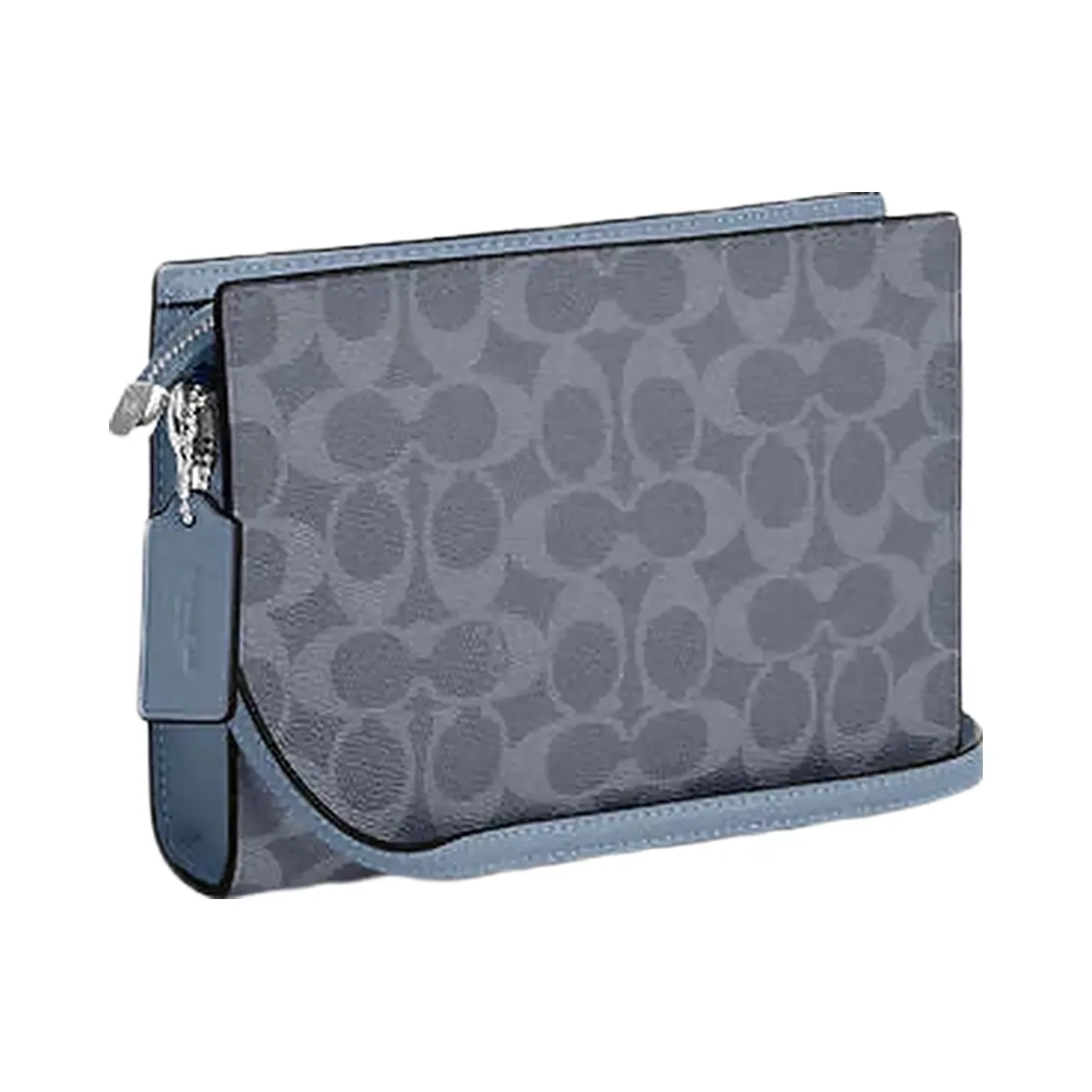 Coach Slim Crossbody Bag In Signature Canvas Signature Canvas-Silver-Chambray