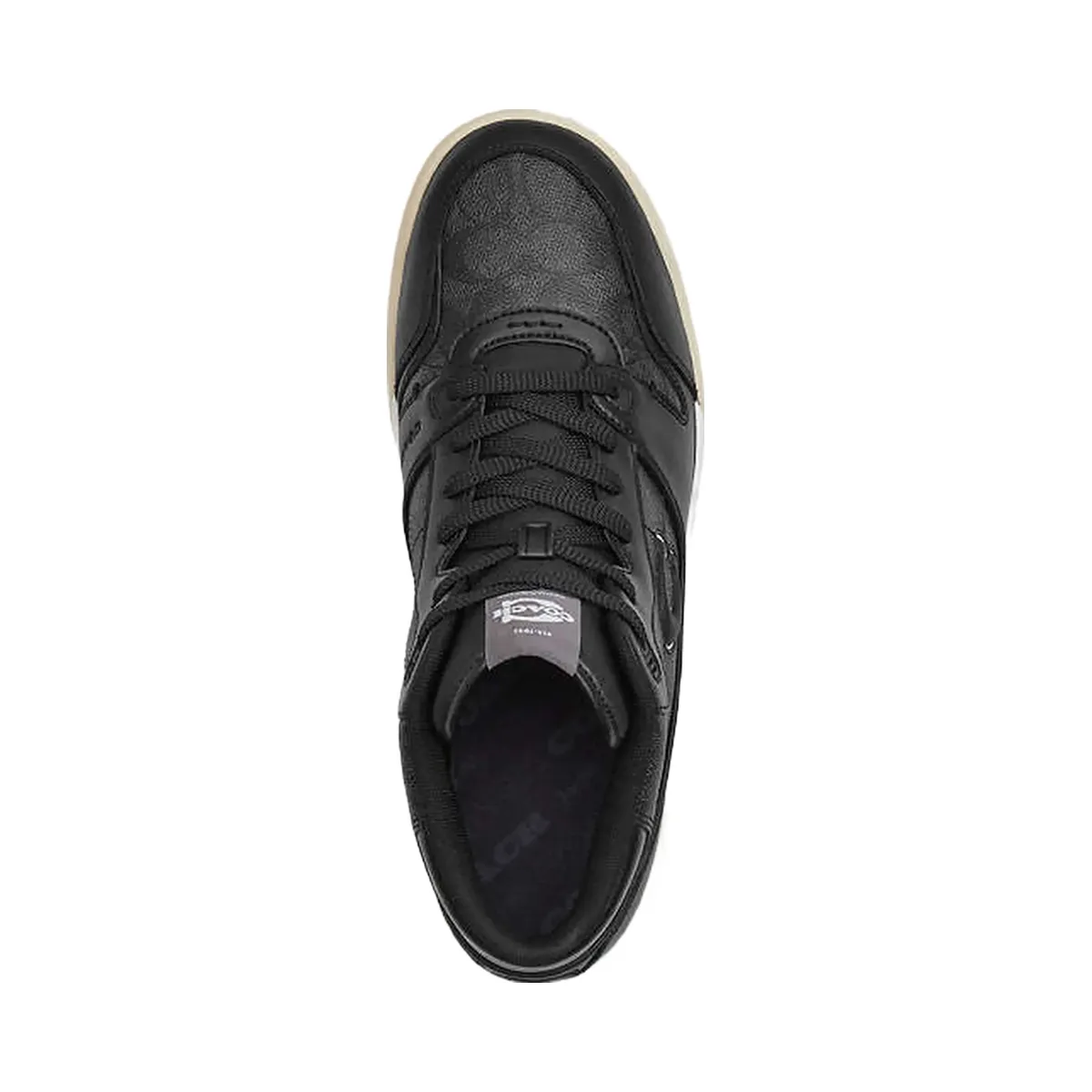 Coach Soho Mid Top Sneaker In Signature Canvas Charcoal-Black