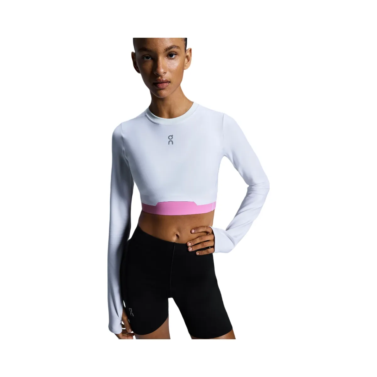 On Train Long Sleeve Crop White