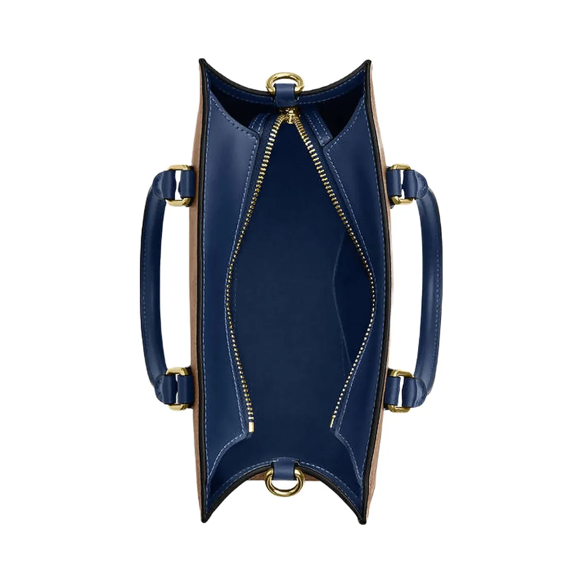 Coach Maggie Small Tote Bag In Signature Canvas Im-Tan-Deep Blue