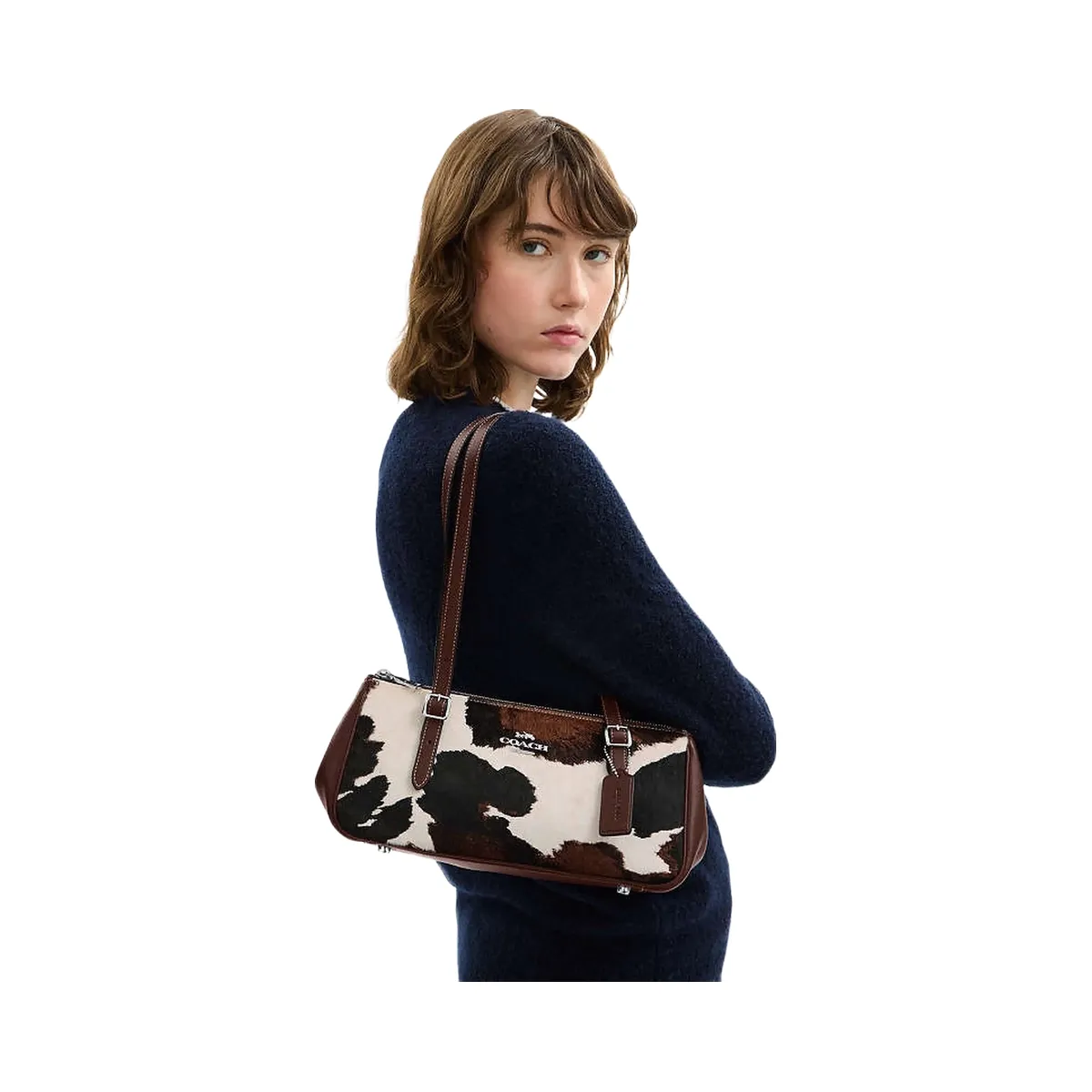Coach Asher Shoulder Bag With Cow Print Cow Printed Haircalf-Sv-Cow Multi
