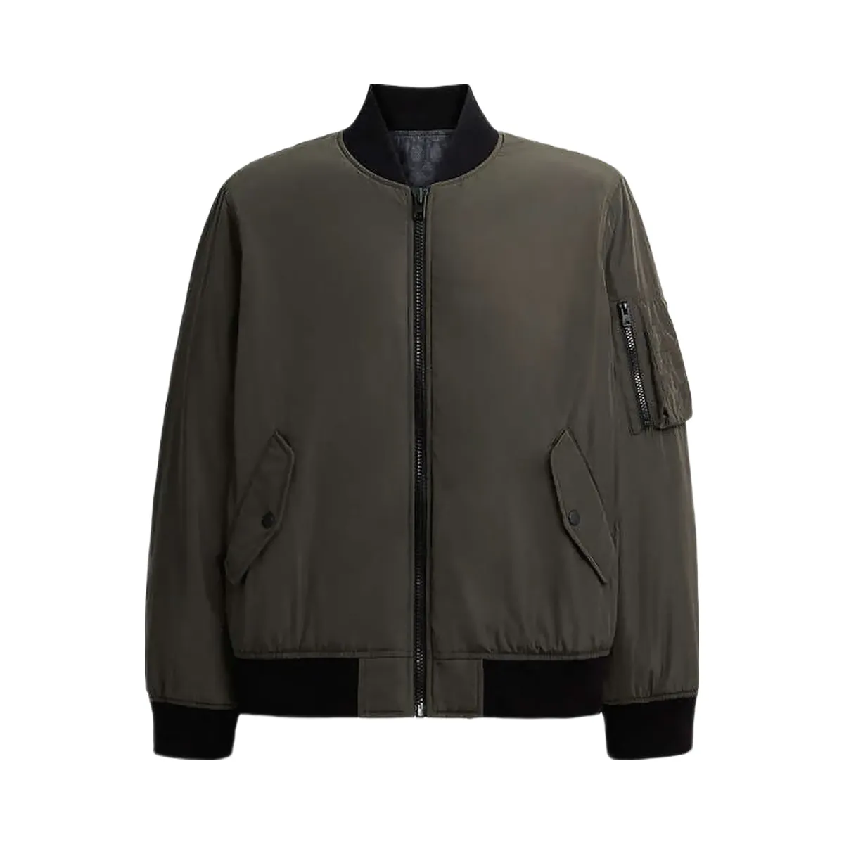 Coach Reversible Ma 1 Jacket In Recycled Polyester Olive-Charcoal Signature