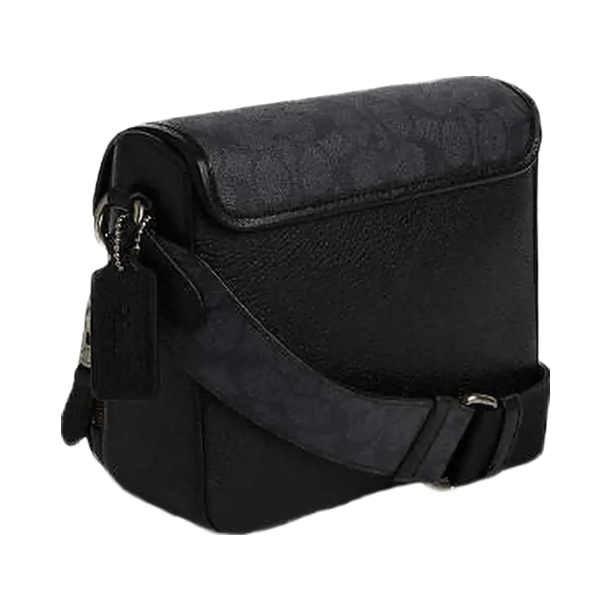 Coach Sullivan Flap Crossbody Bag In Signature Canvas Signature Canvas-Gunmetal-Charcoal-Black