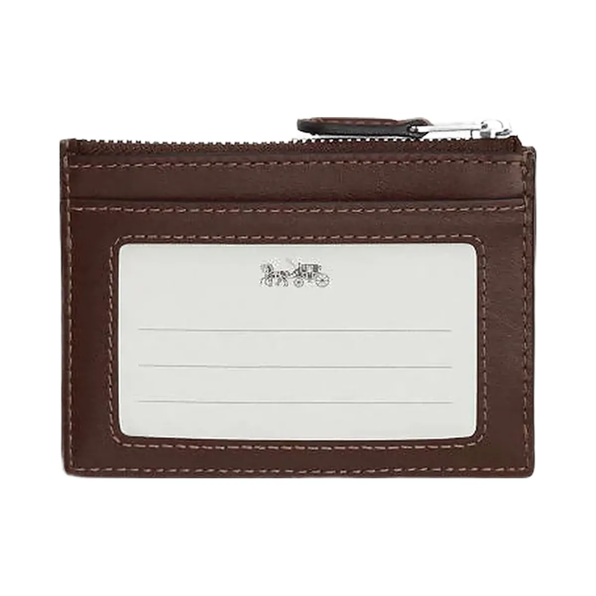 Coach Mini Id Skinny In Signature Jacquard Signature Jacquard-Silver-Oak-Maple