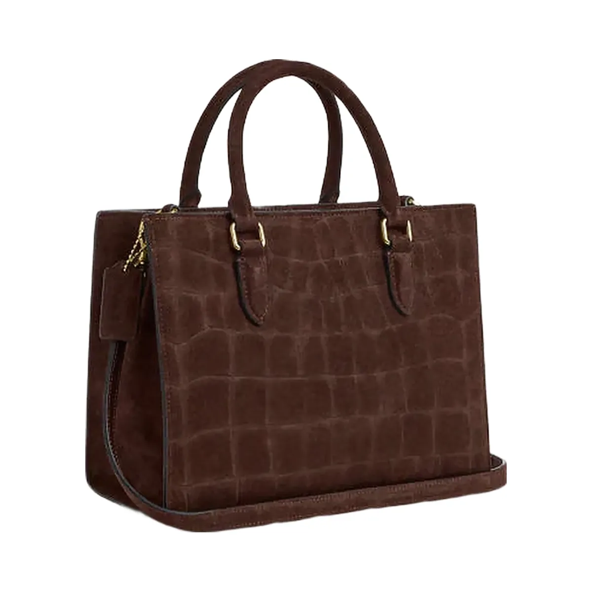 Coach Maggie Small Tote Bag Embossed Crocodile-Gold-Maple