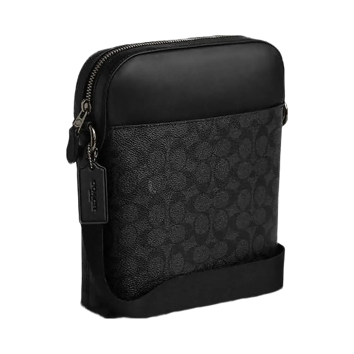 Coach Houston Flight Bag In Signature Canvas Signature Canvas-Gunmetal-Charcoal-Black