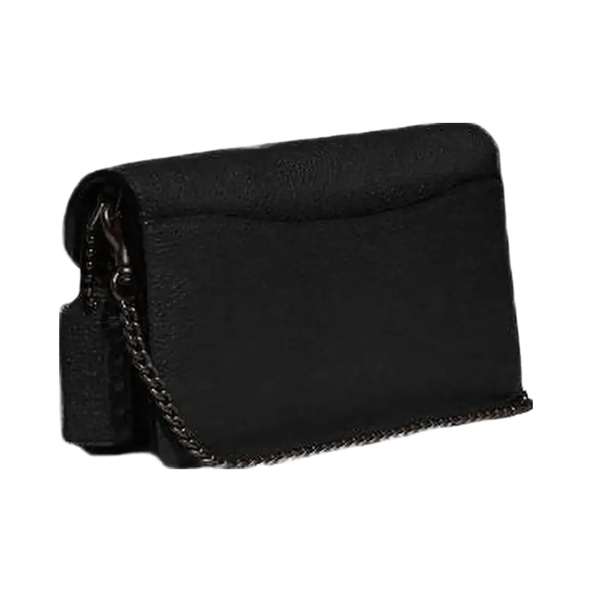Coach Tabby Chain Clutch Polished Pebble Leather-Pewter-Black
