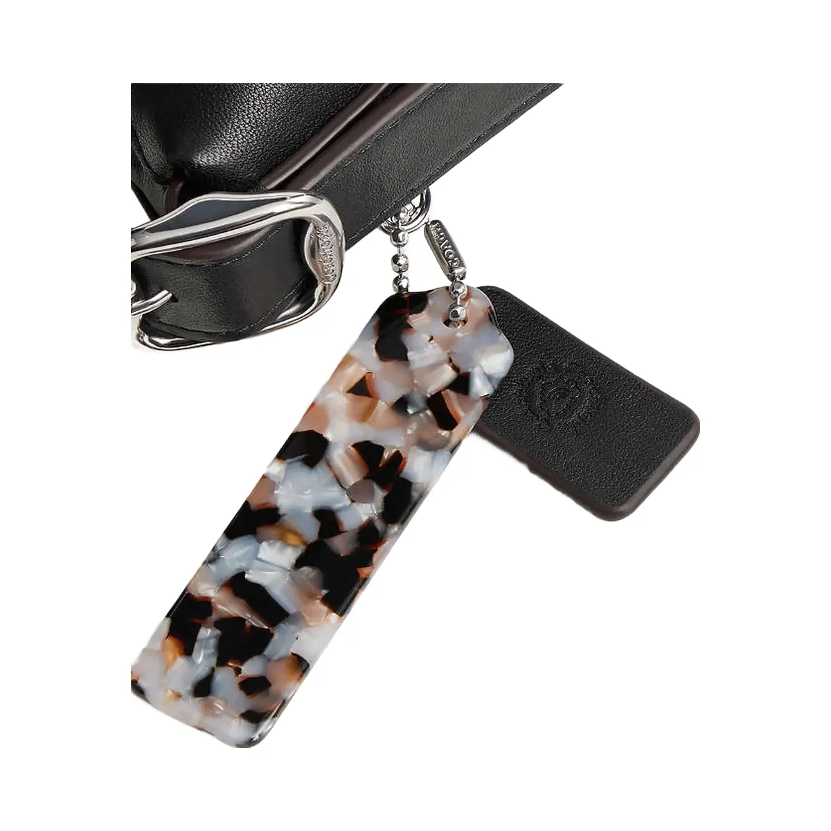 Coach Elias Crossbody Pebbled Leather-Silver-Black