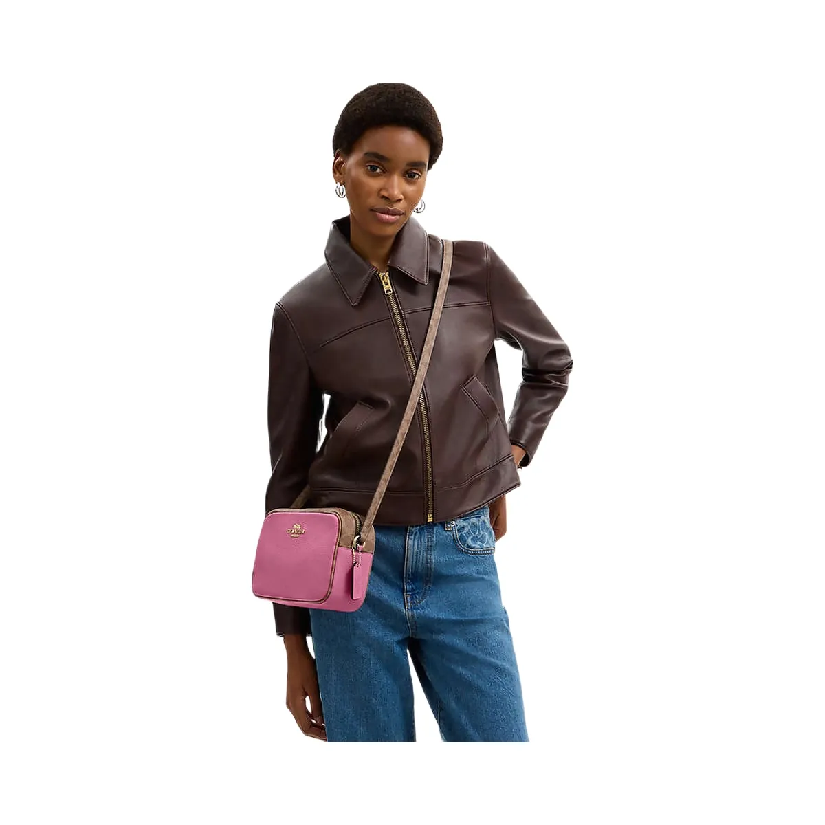 Coach Jamie Camera Bag In Signature Canvas Im-Pink-Tan