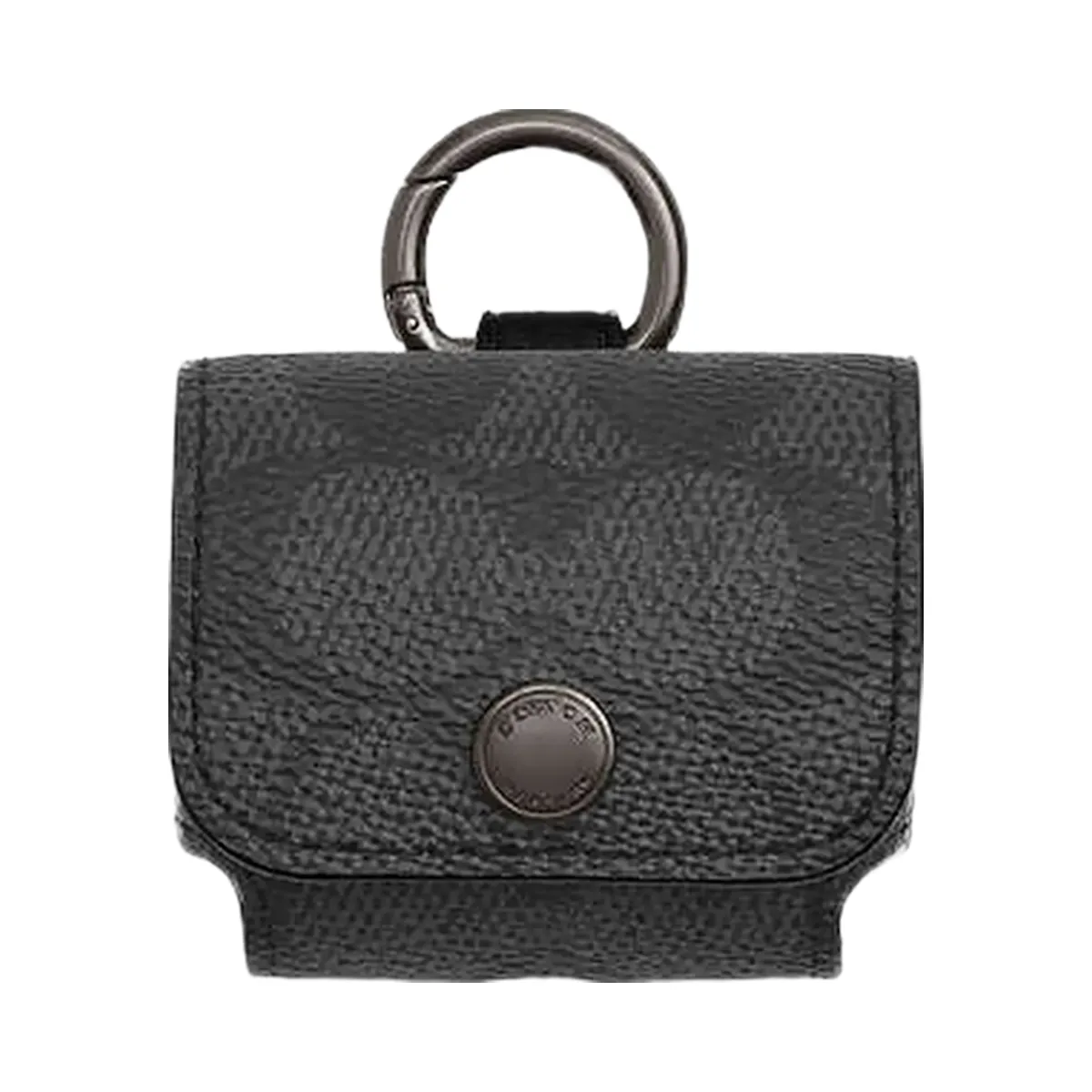 Coach Large Wireless Earbud Pro Case In Signature Canvas Gunmetal-Charcoal