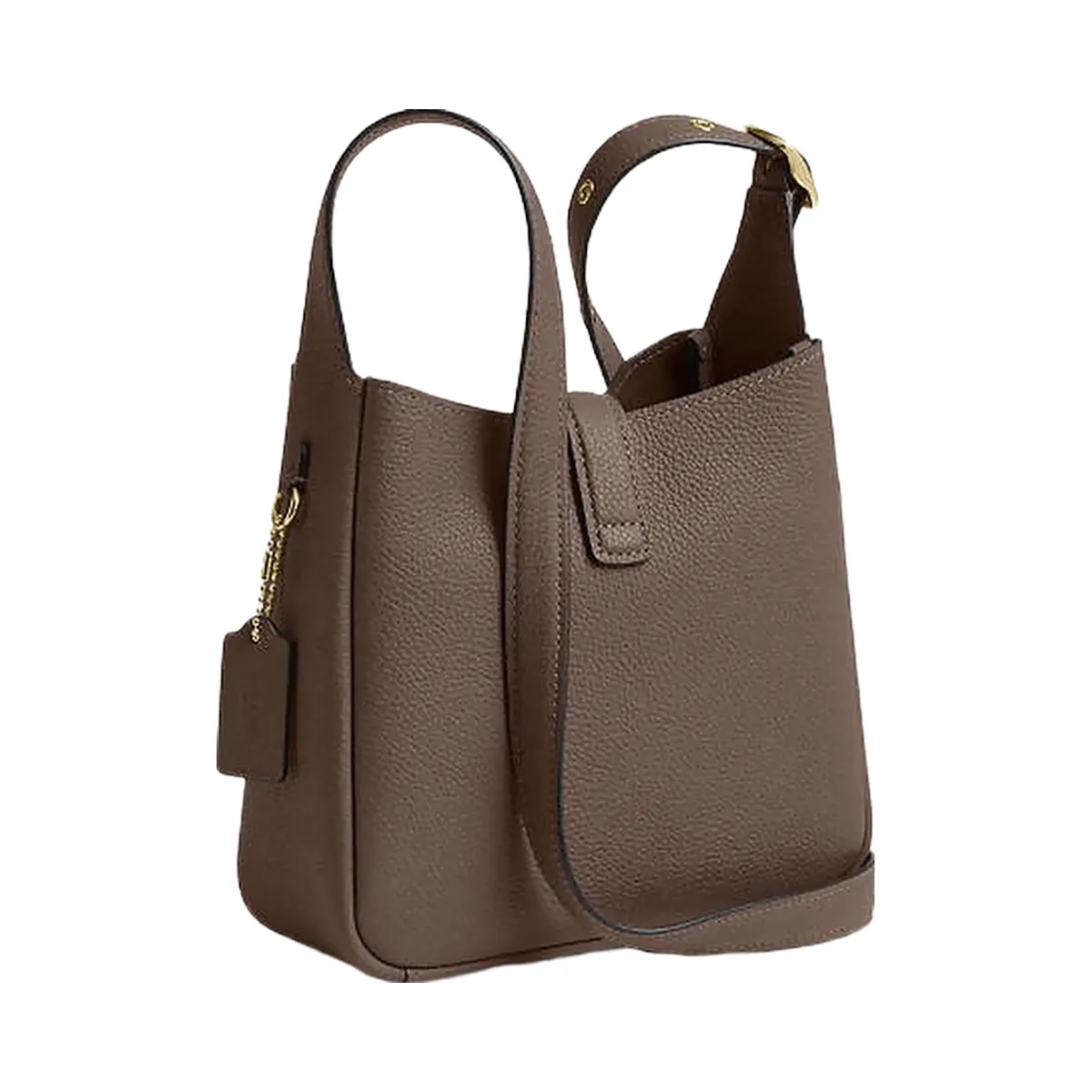 Coach Hadley Mini Crossbody Bag Pebbled Leather-Gold-Dark Stone