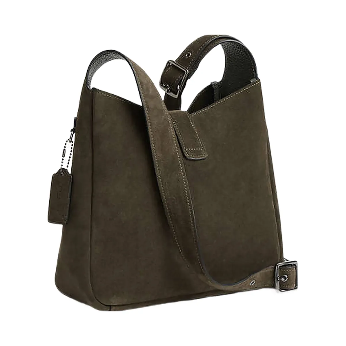 Coach Hadley Convertible Crossbody Bag Suede-Qb-Army Green