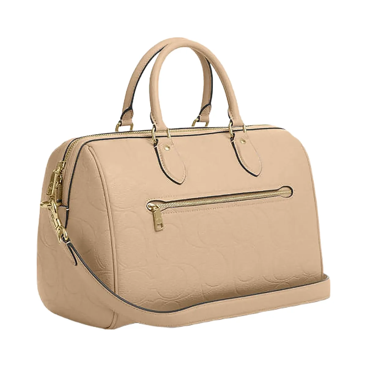 Coach Rowan Large Satchel Bag In Signature Leather Pebbled Leather-Im-Oat