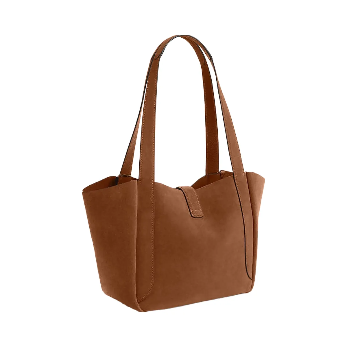 Coach Hadley Turnlock Tote Bag Suede-Gold-Sienna