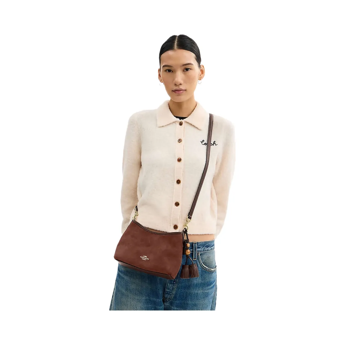 Coach Laurel Small Shoulder Bag With Tassels Suede-Im-Vintage Brown-Maple