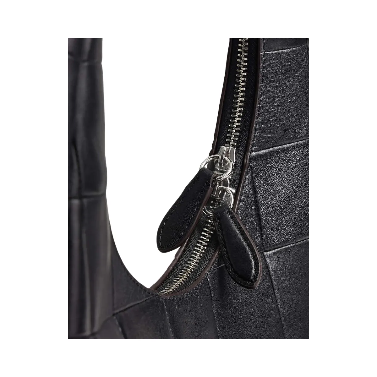 Coach Alter/Ego Crescent Shoulder Bag In Checkerboard Upcrafted Leather Black