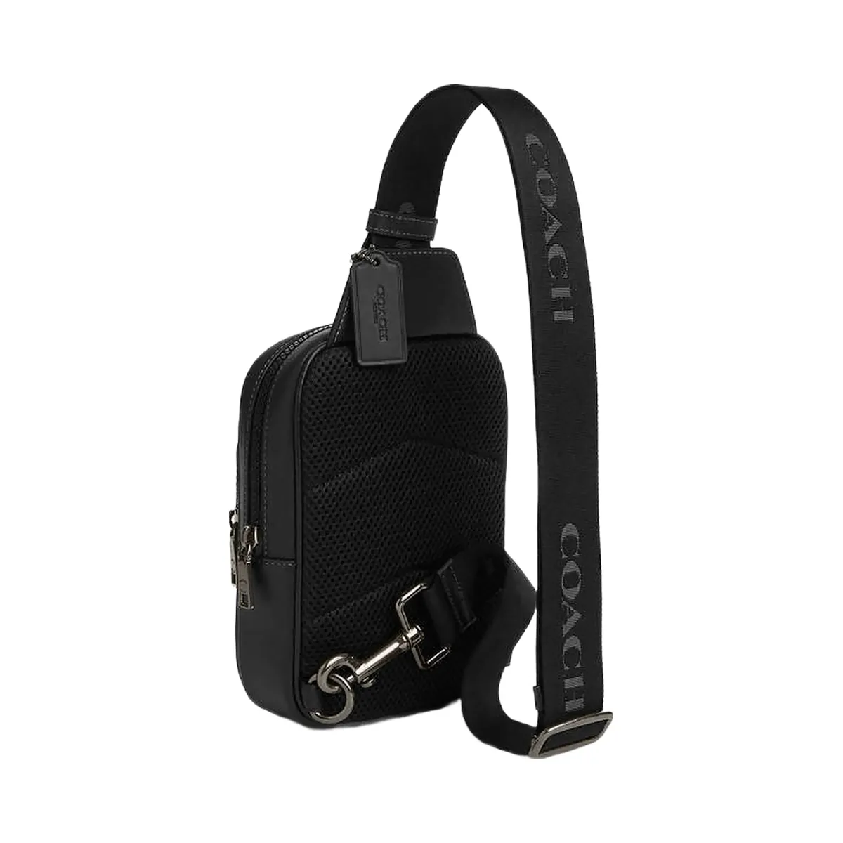 Coach Racer Sling Pack Smooth Leather-Gunmetal-Black
