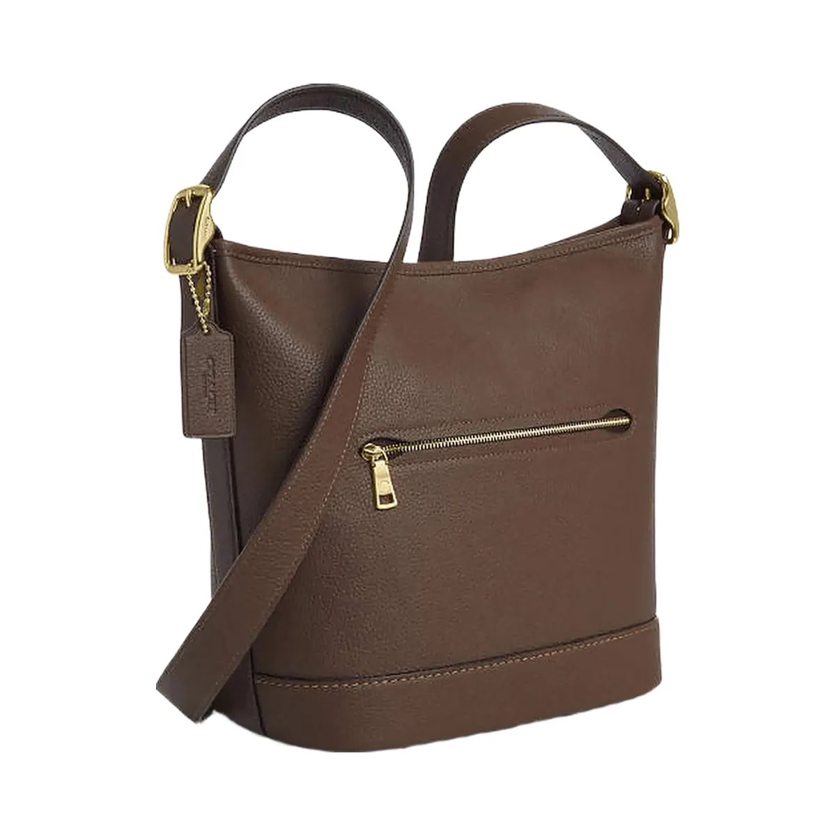 Coach Jude Duffle Bag Pebbled Leather-Gold-Dark Stone