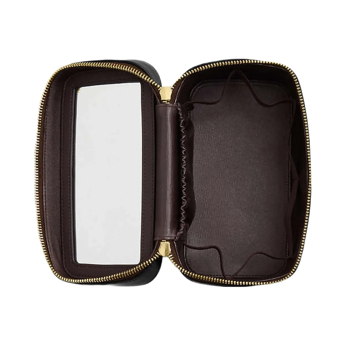 Coach Cosmetic Case In Signature Canvas Signature Canvas-Gold-Walnut-Black