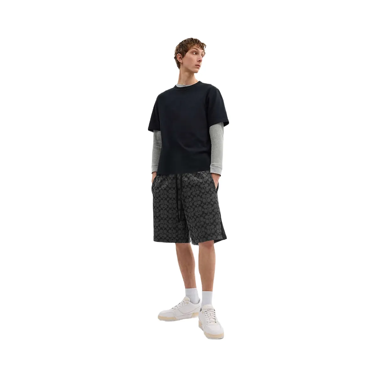 Coach Signature Shorts Charcoal Signature