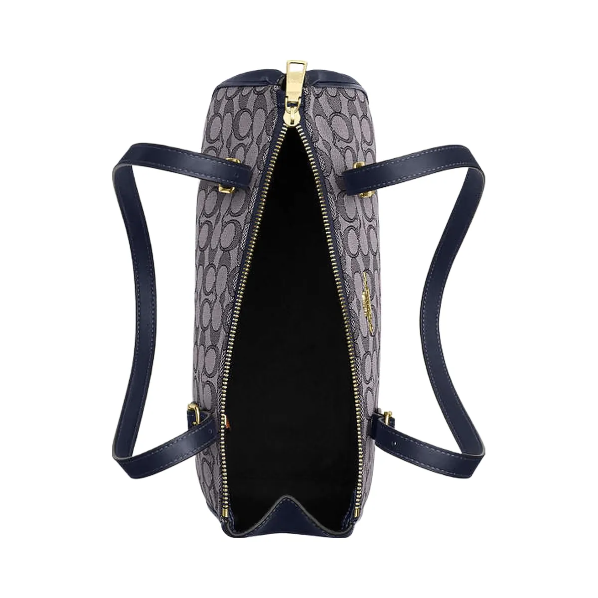 Coach Asher Shoulder Bag In Signature Jacquard Signature Jacquard-Gold-Navy-Midnight Navy