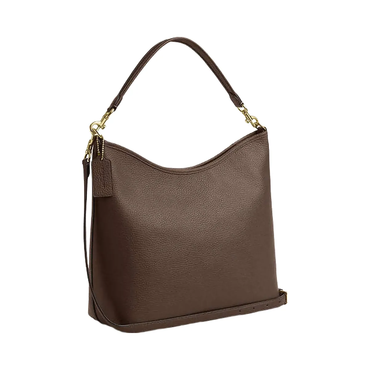 Coach Laurel Large Shoulder Bag Pebbled Leather-Gold-Dark Stone