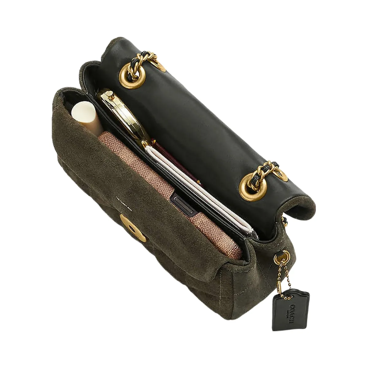 Coach Tabby Shoulder Bag 20 With Quilting Brass-Olive