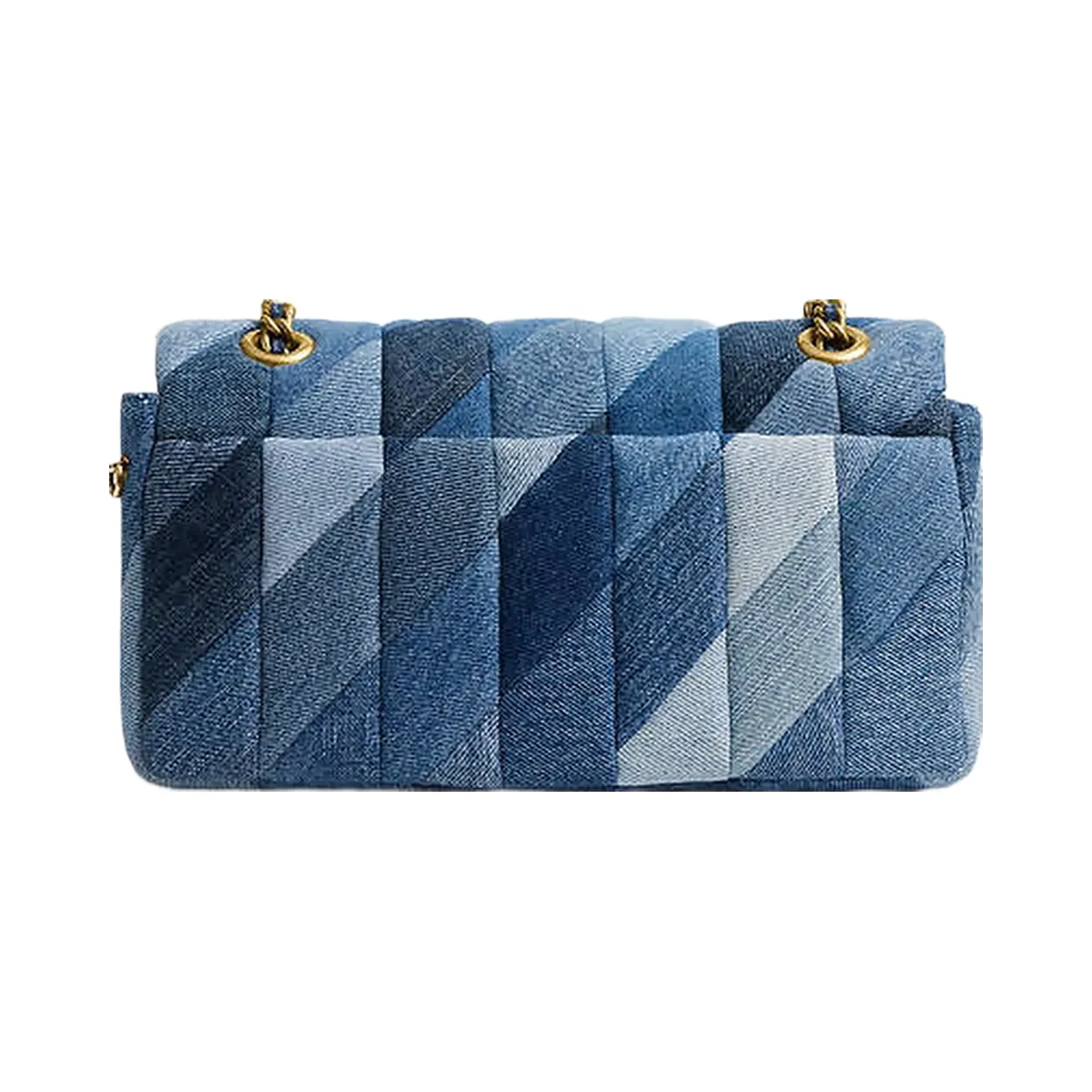 Coach Tabby Shoulder Bag 26 With Patchwork Quilting Denim-Brass-Denim