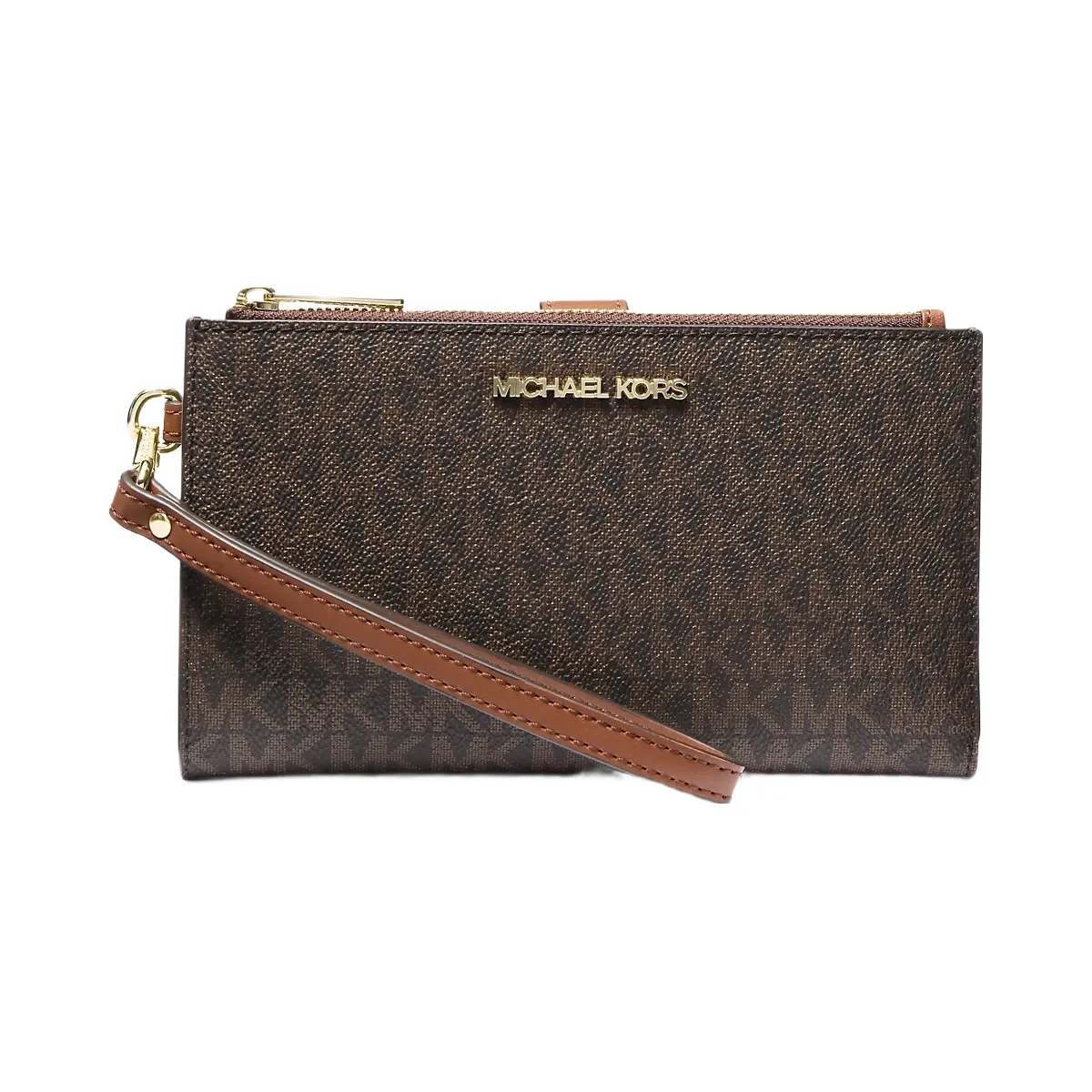 Michael Kors Jet Set Travel Signature Logo Smartphone Wallet Brown