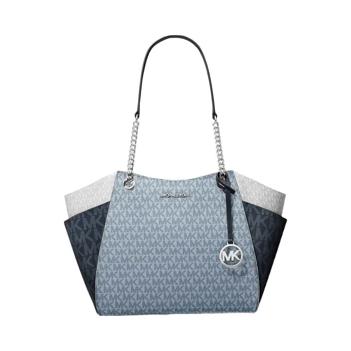 Michael Kors Jet Set Large Color-Block Signature Logo Shoulder Bag Admirl Multi