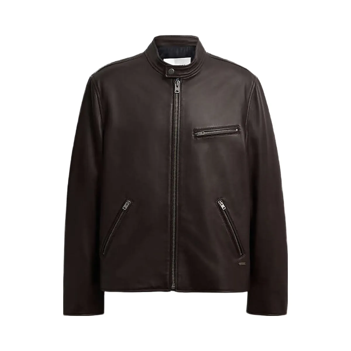 Coach Leather Racer Jacket Burnt Espresso