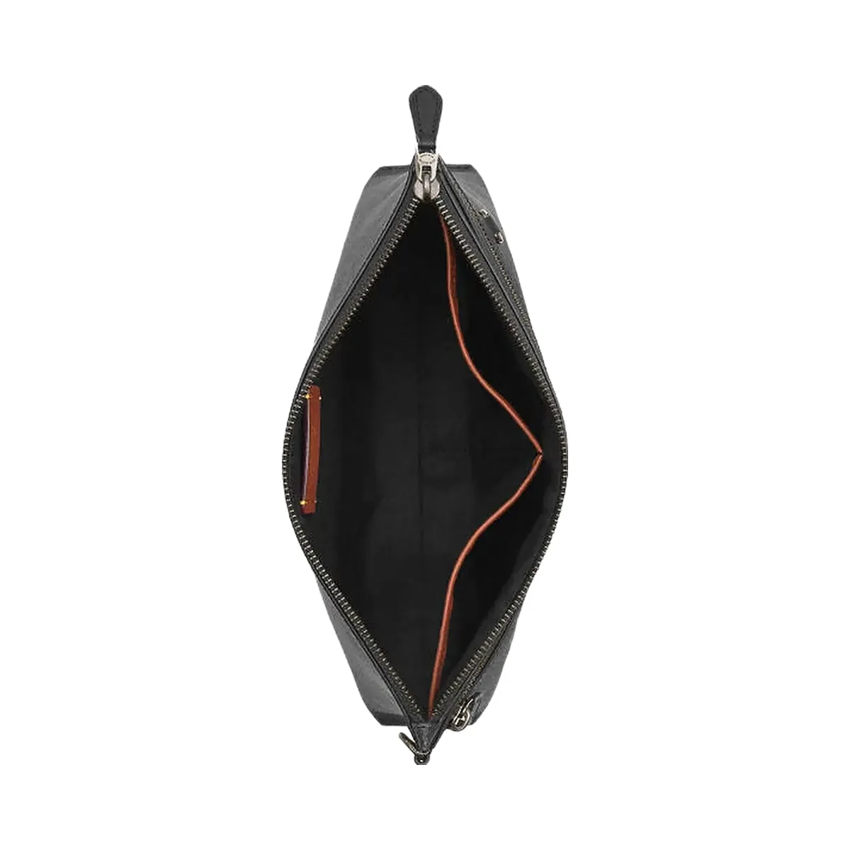 Coach Carry All Pouch In Signature Canvas Signature Canvas-Gunmetal-Charcoal-Black