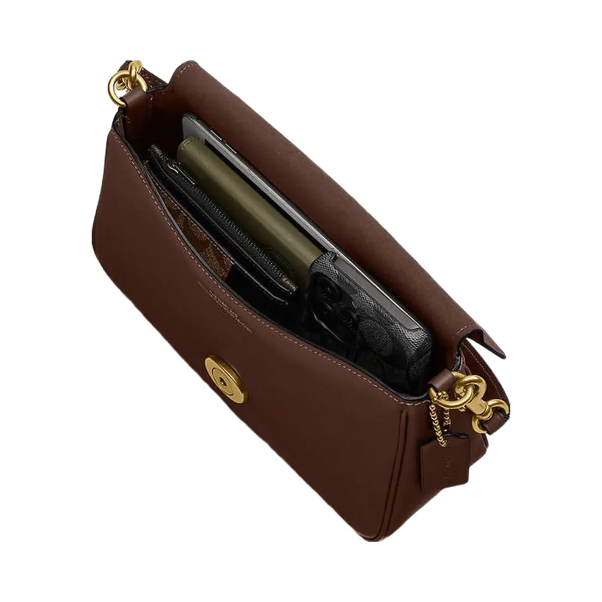 Coach Soft Tabby Shoulder Bag Smooth Leather-Brass-Maple