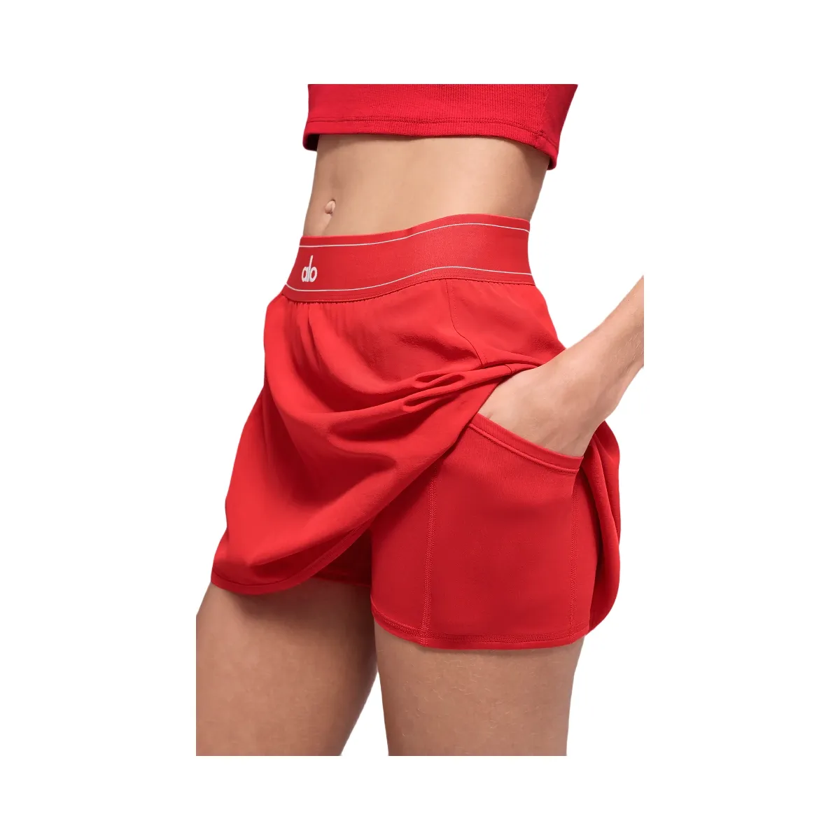 Alo Women's Match Point Tennis Skirt - Bright Red | Hype Fly India