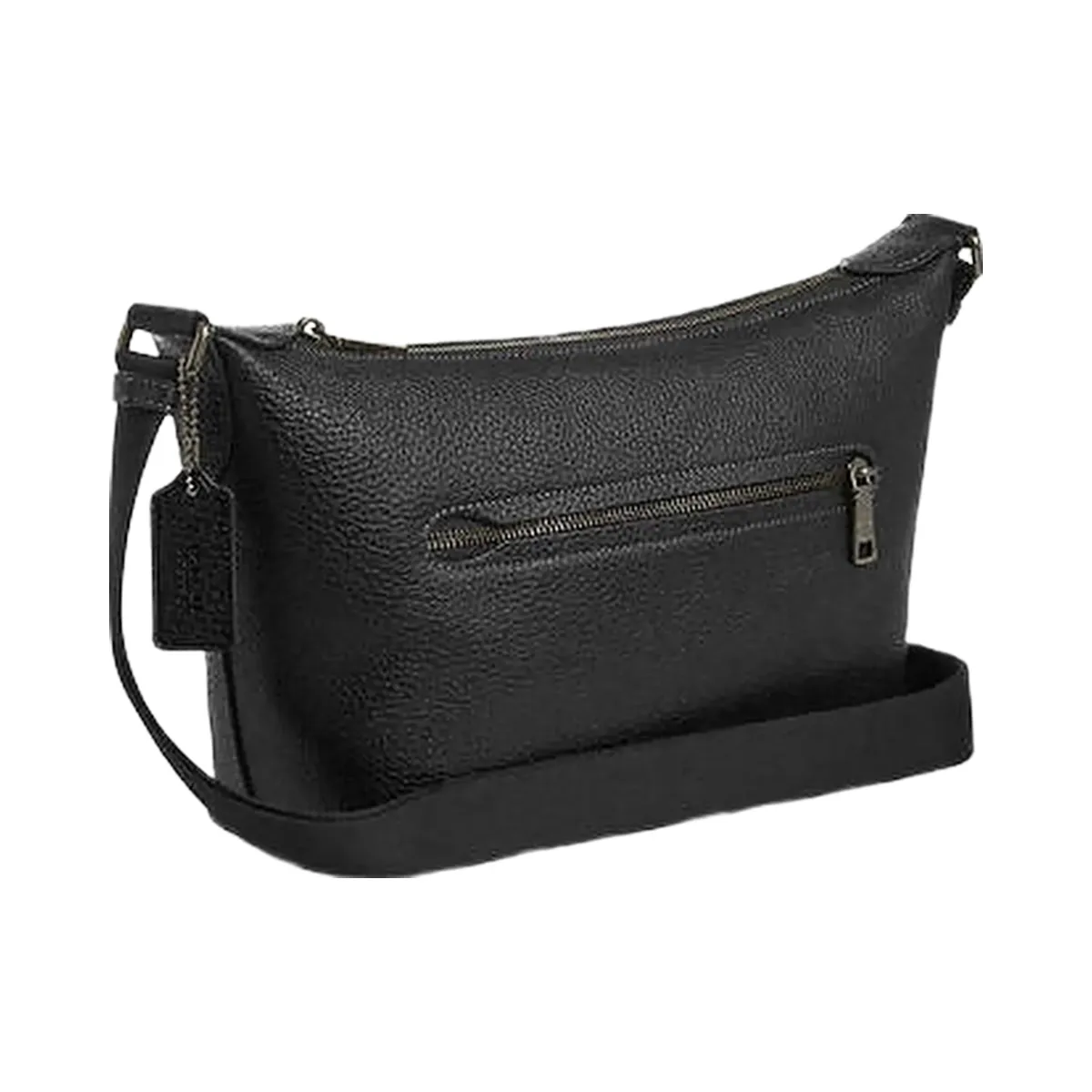Coach Small Finn Crossbody Bag With Pouch Pebbled Leather-Gunmetal-Black
