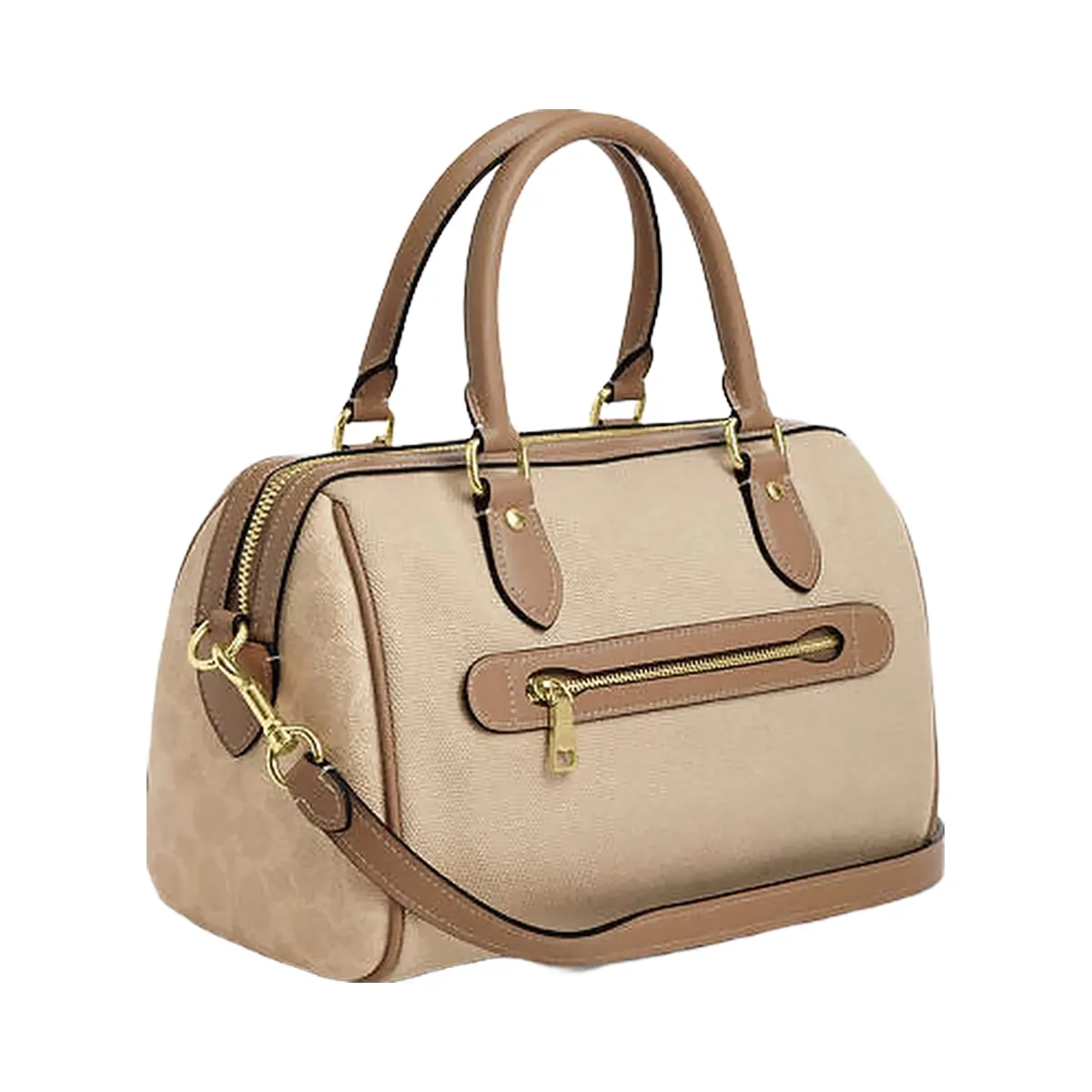 Coach Rowan Satchel Bag In Colorblock Im-Dark Natural Multi