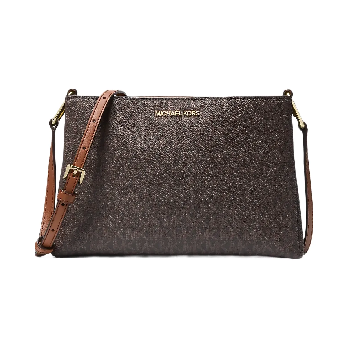Michael Kors Trisha Medium Logo Crossbody Bag Brown