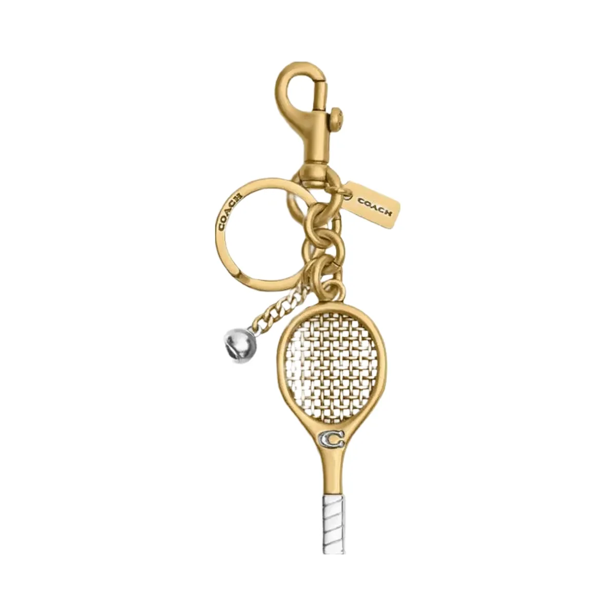 Coach Small Tennis Racket Bag Charm Brass-Brass