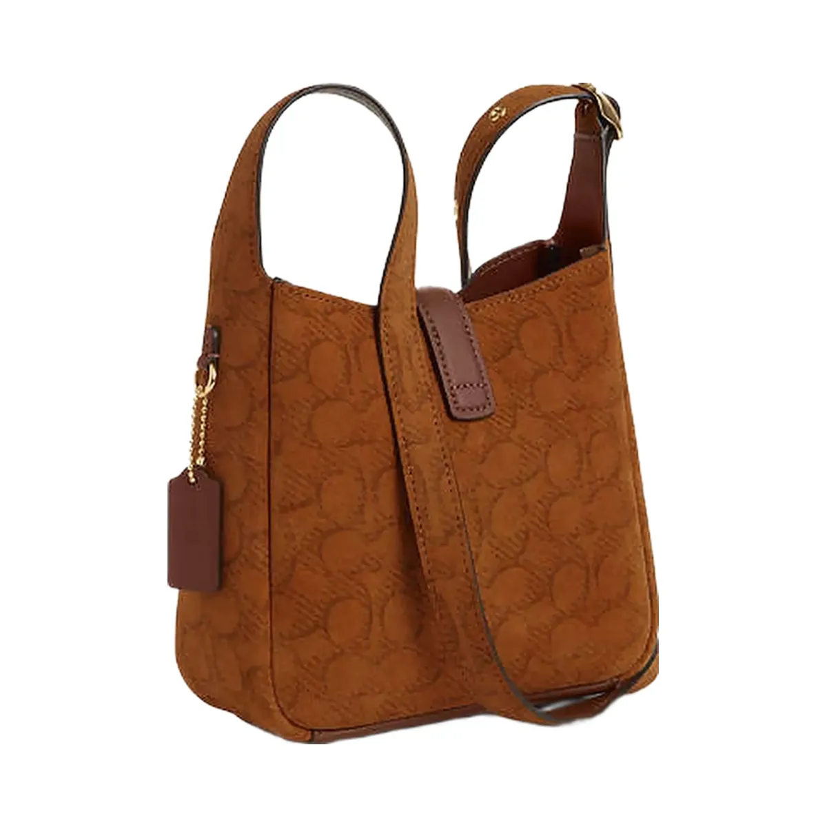 Coach Hadley Mini Crossbody Bag In Signature Suede Suede-Im-Caramel