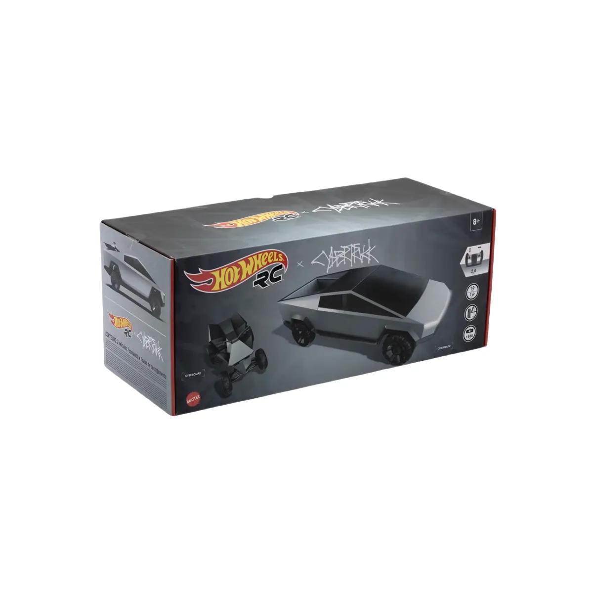 Hot Wheels X Tesla Cybertruck 1:10 Scale Rc Car (2021 Version W/ Cyberquad)