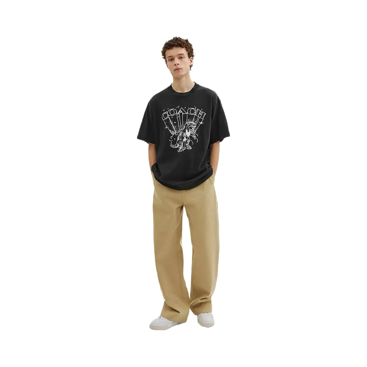 Coach T Rex Relaxed T-Shirt In Organic Cotton Washed Black